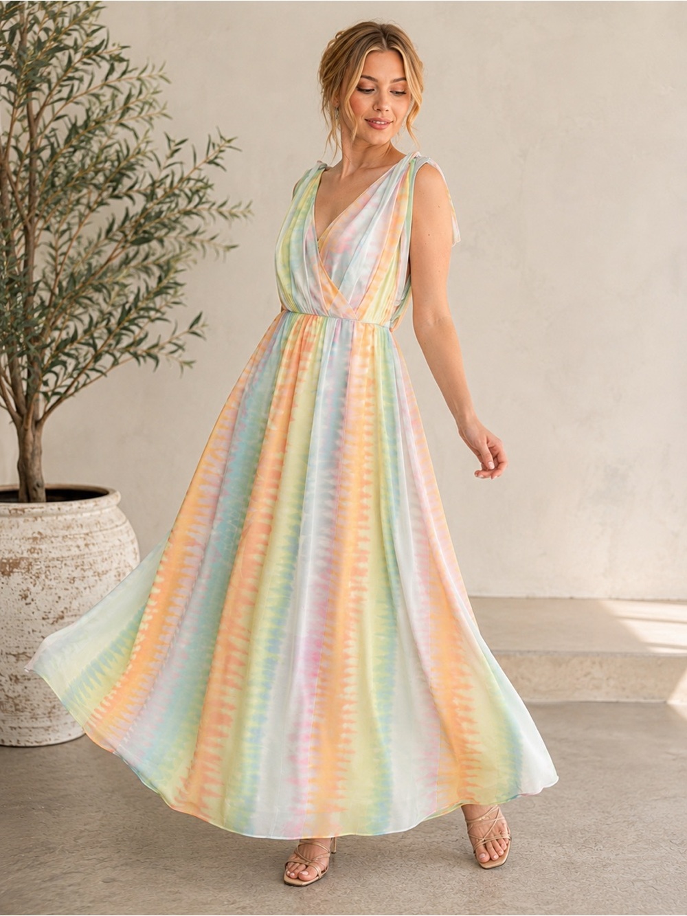 Anthropologie LIL pastel gorgeous maxi dress, 4. - Picture 14 of 14
